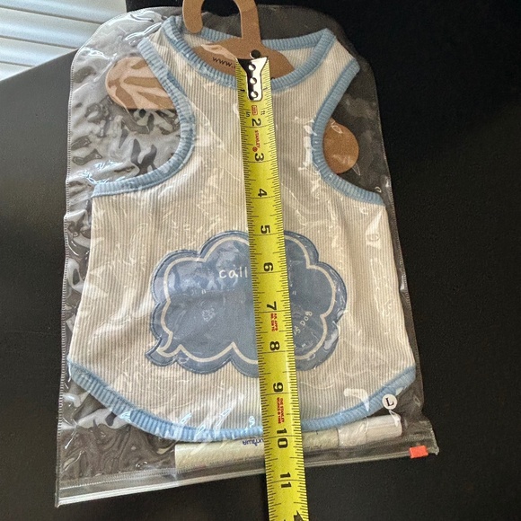 Louis Dog “Name Me” Blue and White Top. Size  Large. NWT. - Picture 3 of 5
